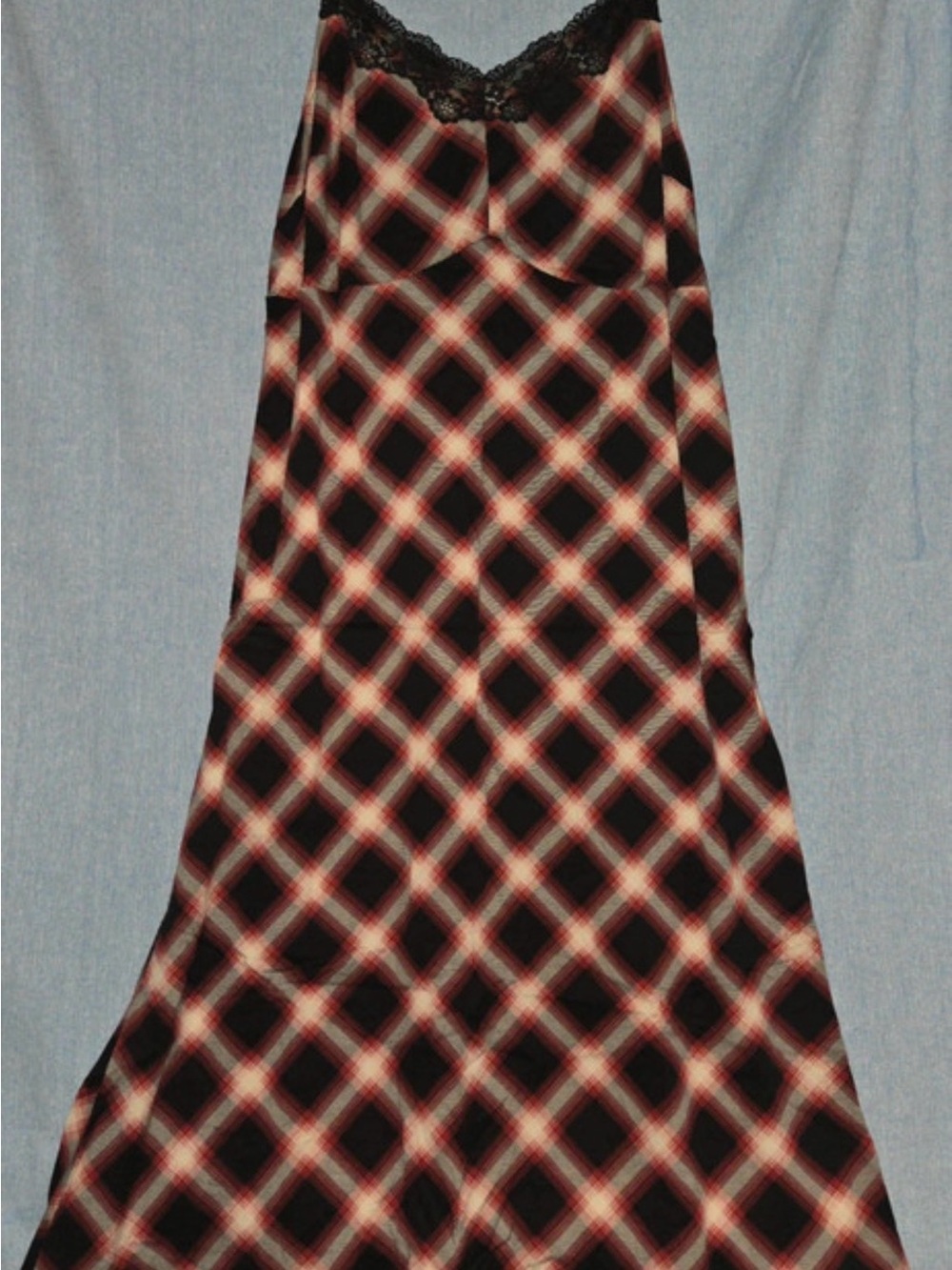 Torrid NWT Lindsay Plaid Deep Black Tea Length Cami Dress Size 0 Large